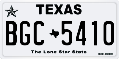 TX license plate BGC5410