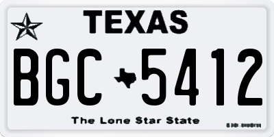 TX license plate BGC5412