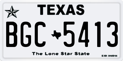TX license plate BGC5413