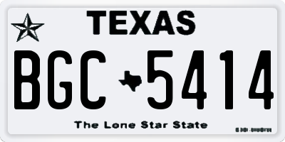TX license plate BGC5414