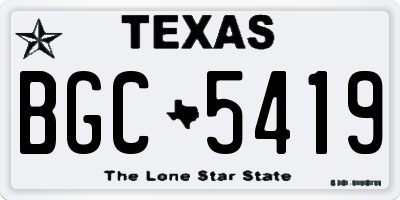 TX license plate BGC5419