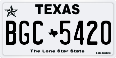TX license plate BGC5420