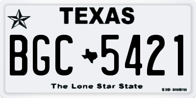 TX license plate BGC5421