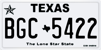 TX license plate BGC5422