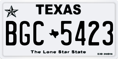 TX license plate BGC5423