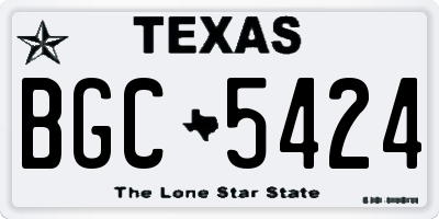 TX license plate BGC5424