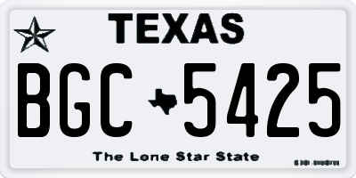 TX license plate BGC5425