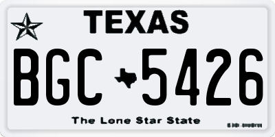 TX license plate BGC5426