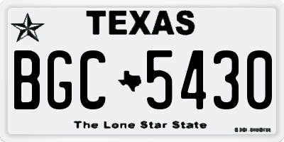 TX license plate BGC5430