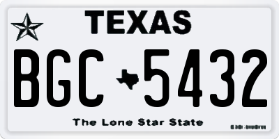 TX license plate BGC5432