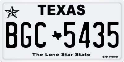 TX license plate BGC5435