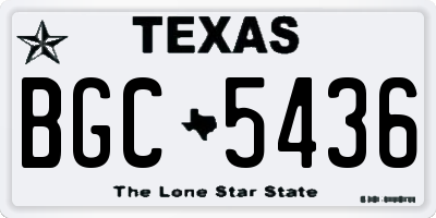 TX license plate BGC5436