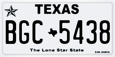 TX license plate BGC5438
