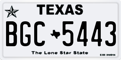TX license plate BGC5443