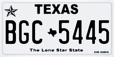TX license plate BGC5445