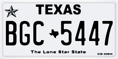 TX license plate BGC5447