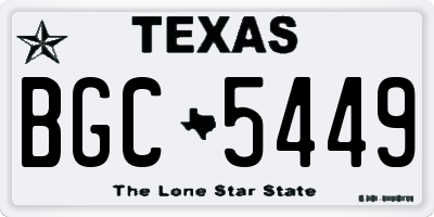 TX license plate BGC5449
