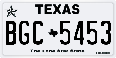 TX license plate BGC5453