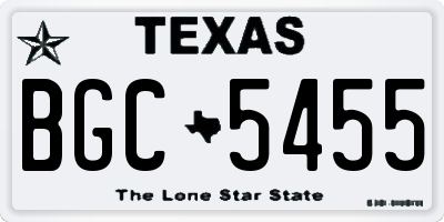 TX license plate BGC5455
