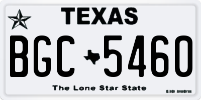 TX license plate BGC5460