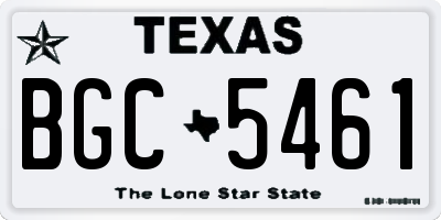 TX license plate BGC5461
