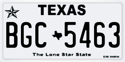 TX license plate BGC5463