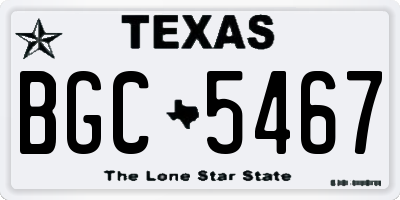 TX license plate BGC5467