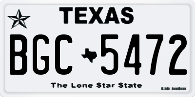 TX license plate BGC5472