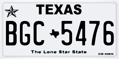 TX license plate BGC5476