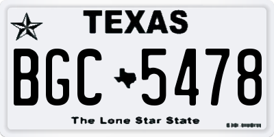 TX license plate BGC5478