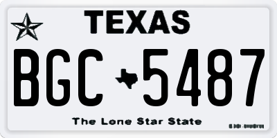 TX license plate BGC5487