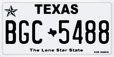 TX license plate BGC5488