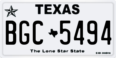 TX license plate BGC5494