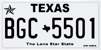 TX license plate BGC5501