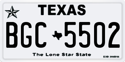 TX license plate BGC5502