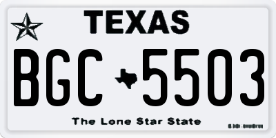 TX license plate BGC5503