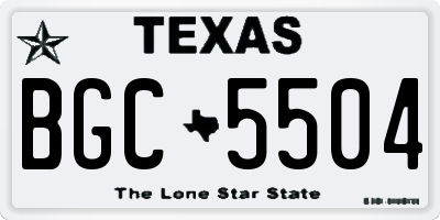 TX license plate BGC5504