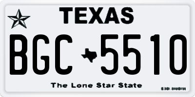 TX license plate BGC5510