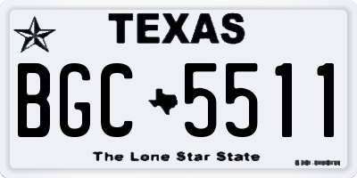TX license plate BGC5511