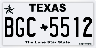TX license plate BGC5512