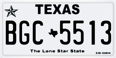TX license plate BGC5513