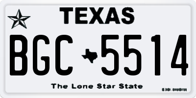 TX license plate BGC5514