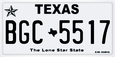 TX license plate BGC5517