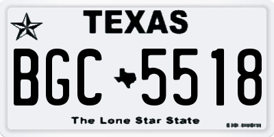 TX license plate BGC5518