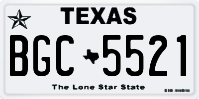 TX license plate BGC5521