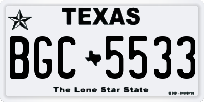 TX license plate BGC5533