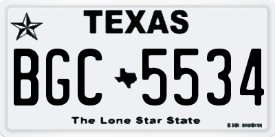 TX license plate BGC5534