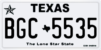 TX license plate BGC5535