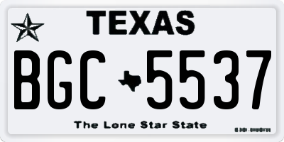 TX license plate BGC5537