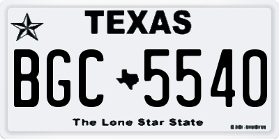 TX license plate BGC5540